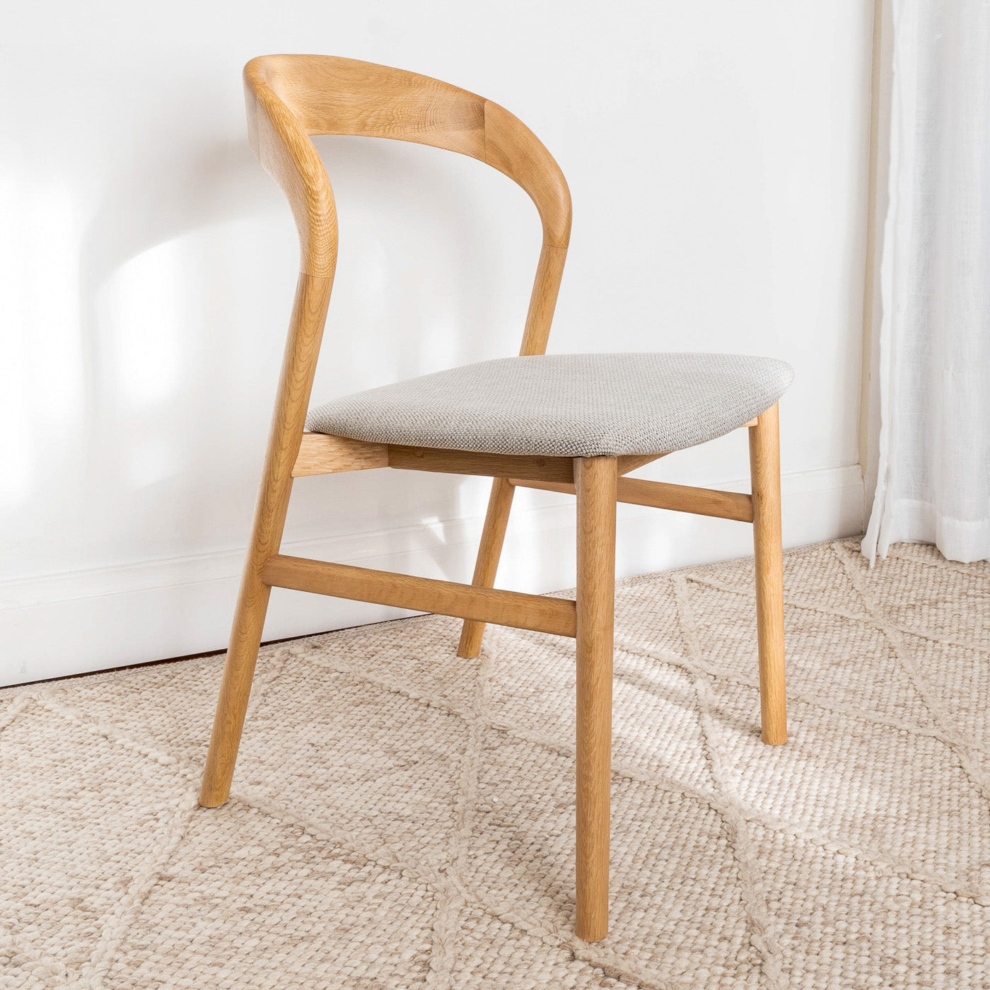 Freya Solid American Oak Upholstered Dining Chair