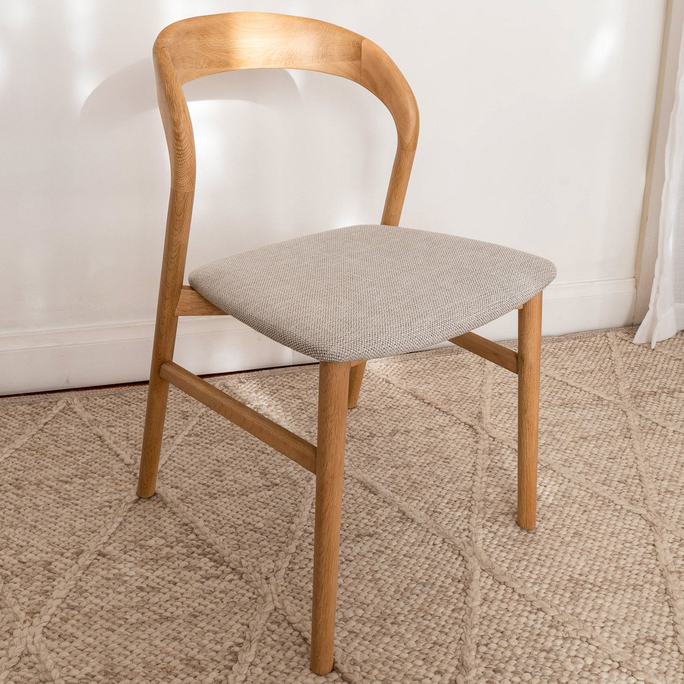 Freya Solid American Oak Upholstered Dining Chair