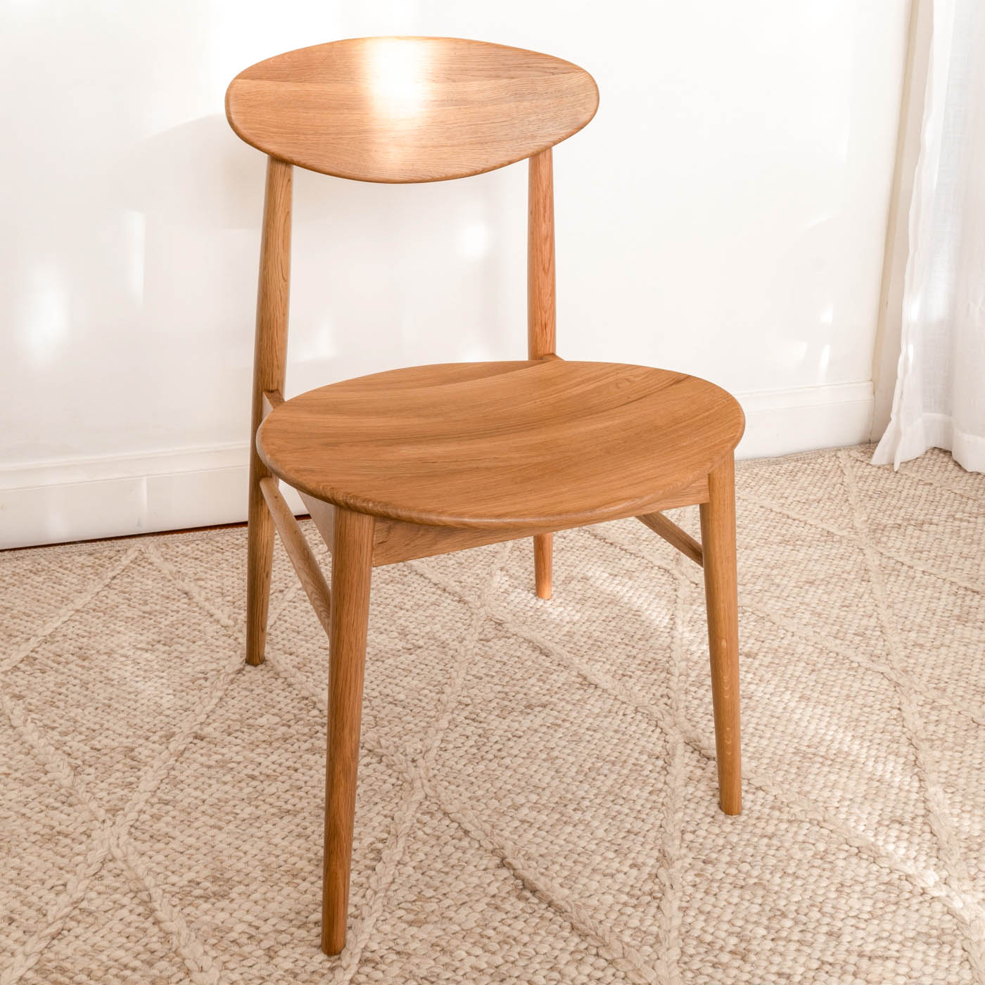 Lotus (Natural) Solid American Oak Hardwood Dining Chair