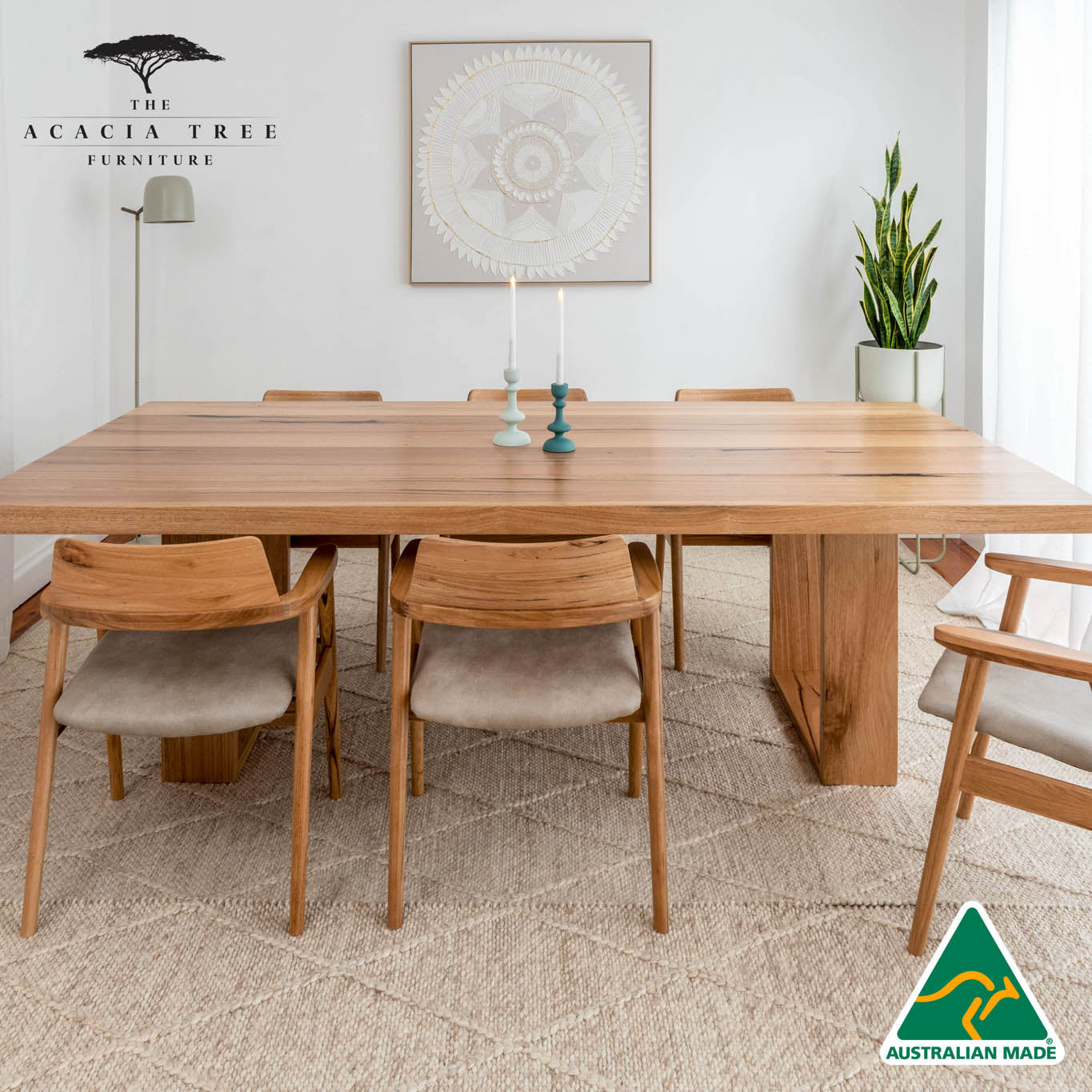 Osaka™️ (Natural) Solid Messmate Dining Table - Made in Australia