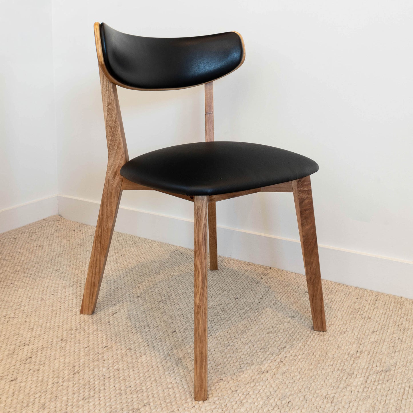 Oslo Black PU Australian Hardwood Dining Chair