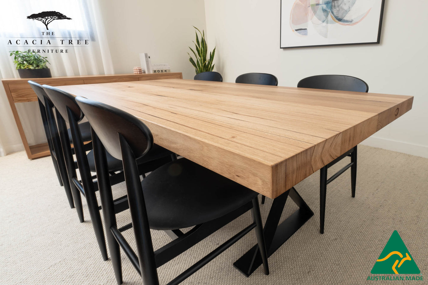 NEW 3.0m Onyx Solid Messmate Hardwood Dining Table - Made in Australia
