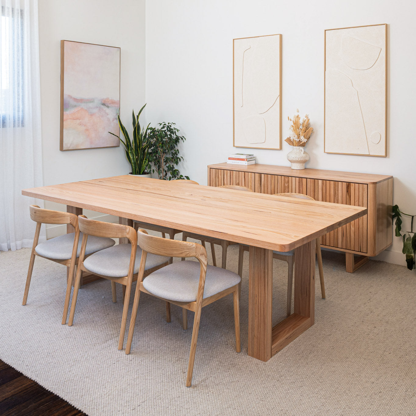 Hamilton Rounded 40mm Vic Ash Feature Dining Table - Made in Australia