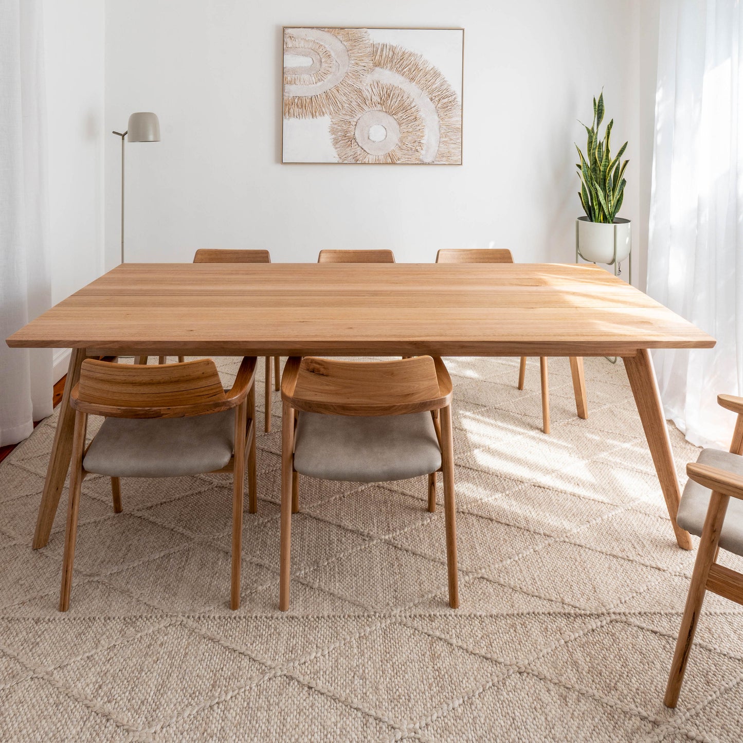 Layla Solid Tasmanian Oak Hardwood Dining Table - Made in Australia