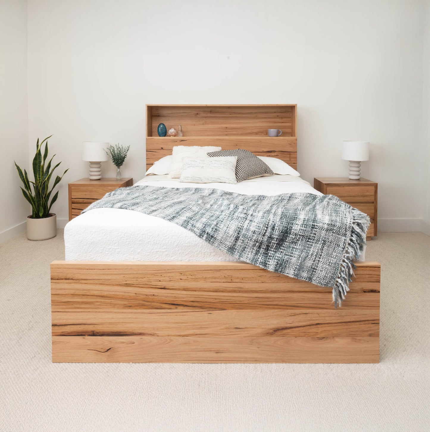 York Bookcase Headboard 4 Drawer Bed Frame - Made in Australia