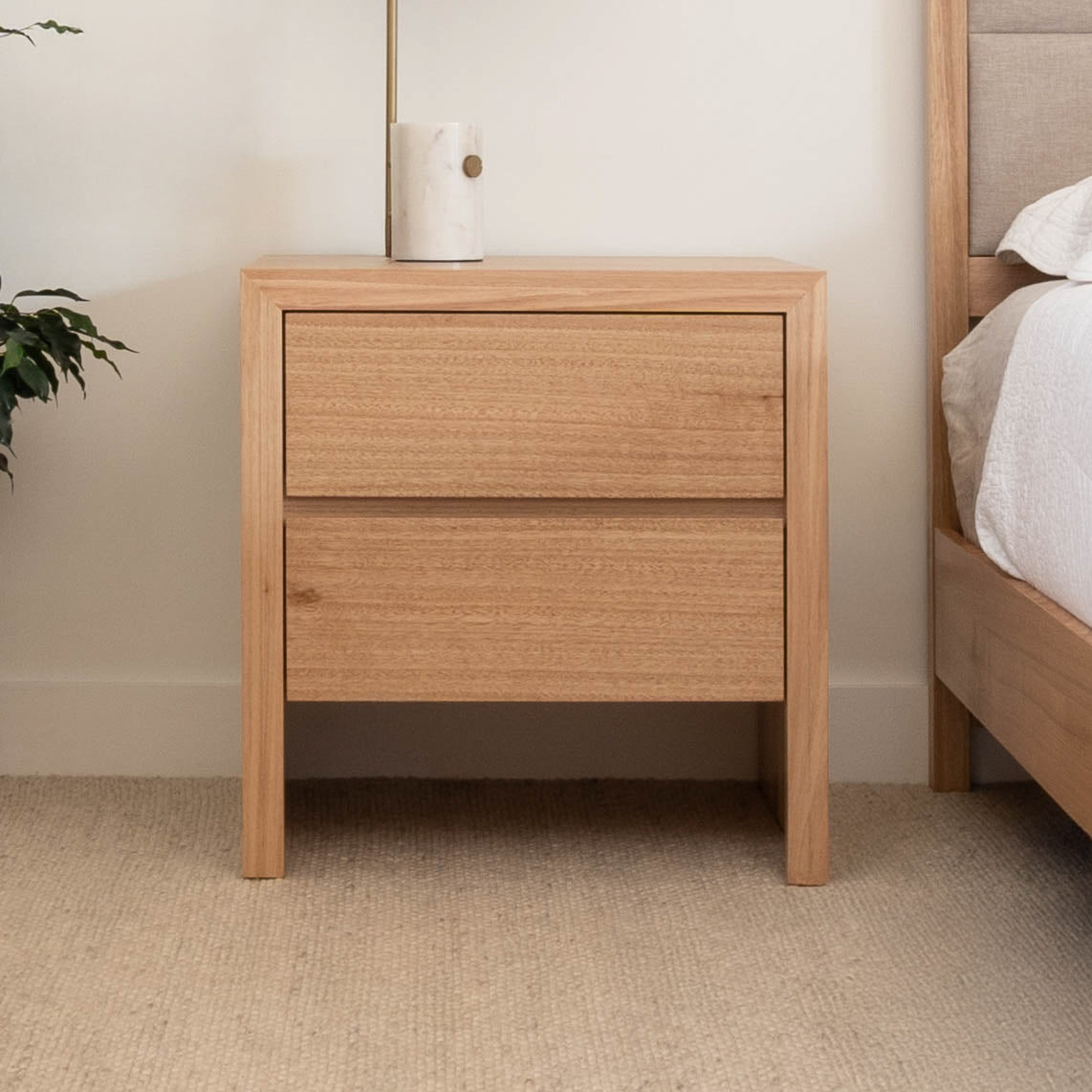 Zion 2 Drawer Bedside Table - Made In Australia