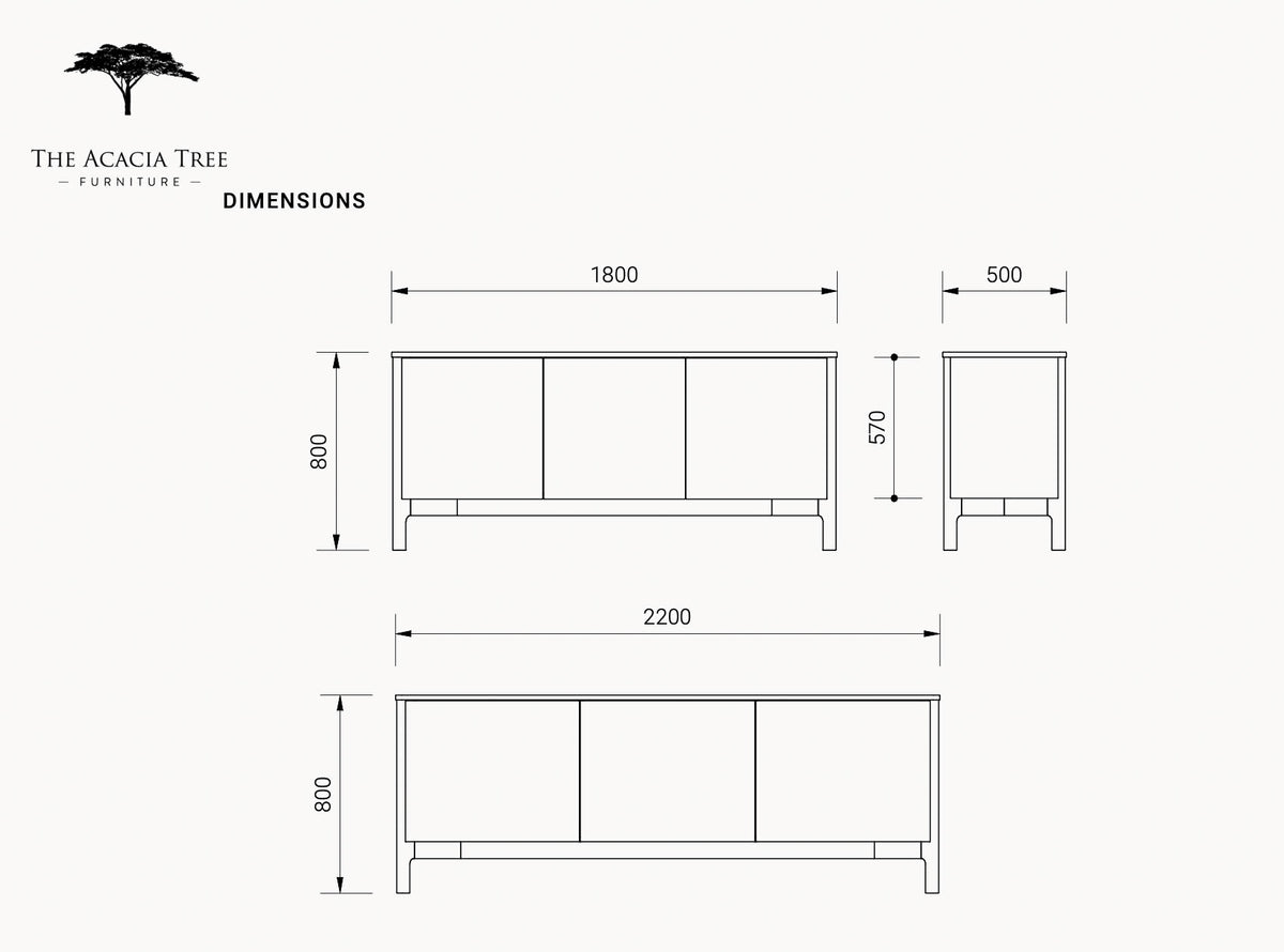 Ex Demo Achilles American Oak Sideboard & Buffet - Brisbane Showroom