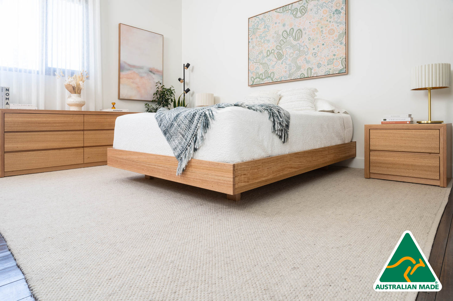 Yakka™️ Floating Bed Frame Solid Tasmanian Oak - Made in Australia