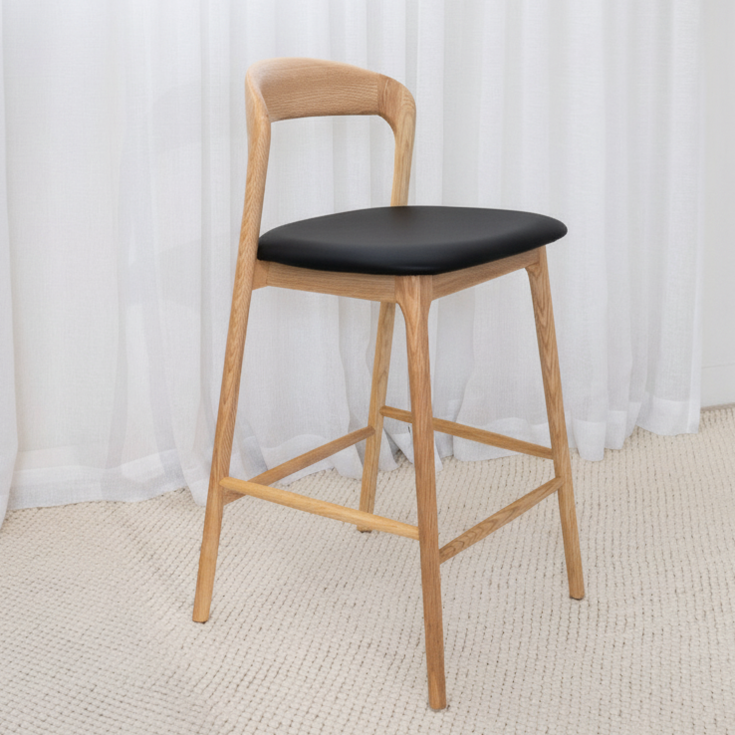 Sophie Solid American Ash Oak Hardwood Barstool