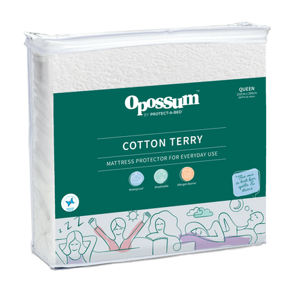 Protect-A-Bed Cotton Terry Fitted Waterproof Mattress Protector