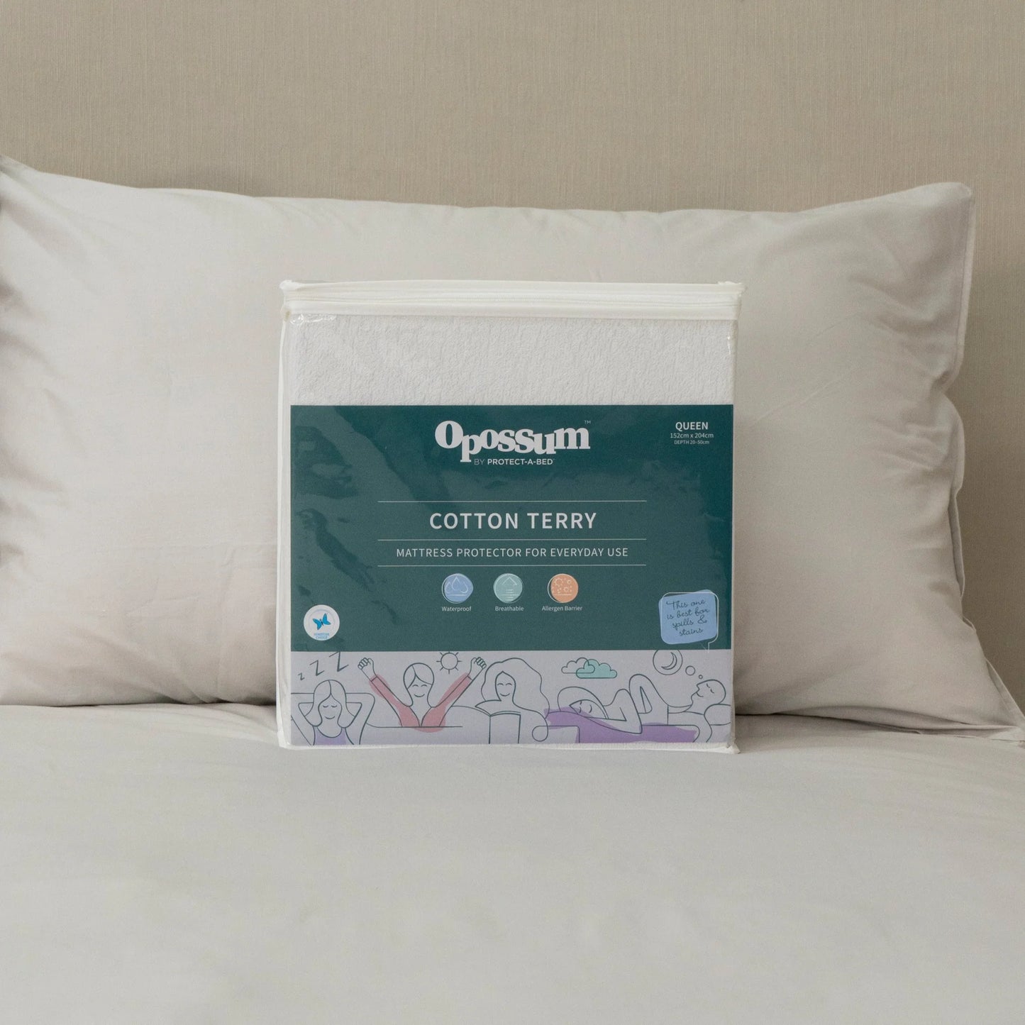 Protect-A-Bed Cotton Terry Fitted Waterproof Mattress Protector
