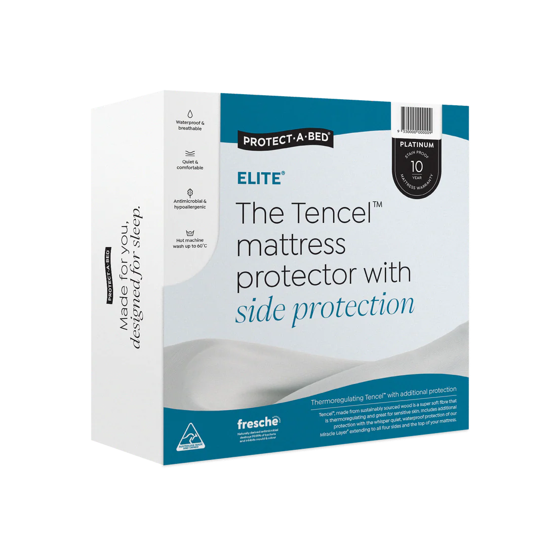 Protect-A-Bed Elite Tencel Jersey Fitted Waterproof Mattress Protector with Side Protection