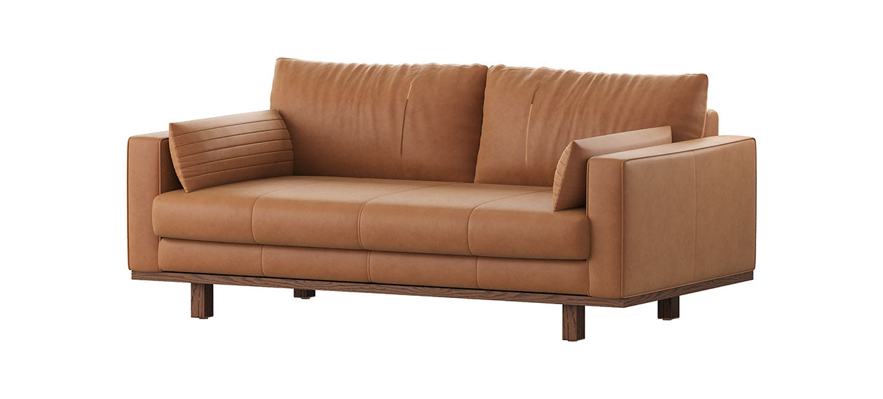 Ex Demo 3 Seater Georgia Leather Sofa - Vintage Tan