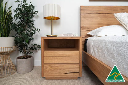 Cape Town 2 Drawer Bedside Table - Made In Australia
