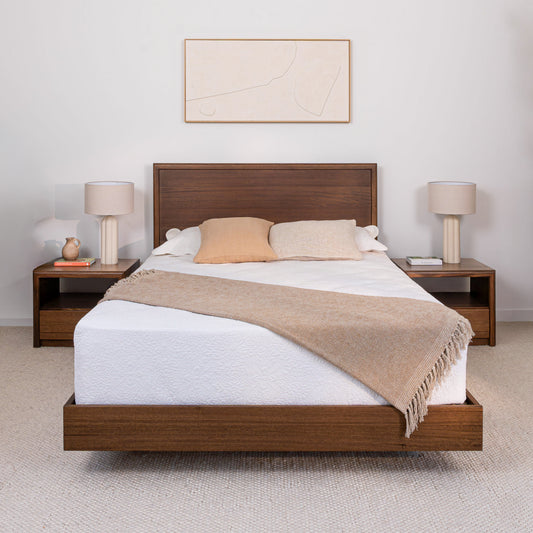 Yakka Tasmanian Oak Feature Grade Bed Frame (Smoked Walnut Stain)