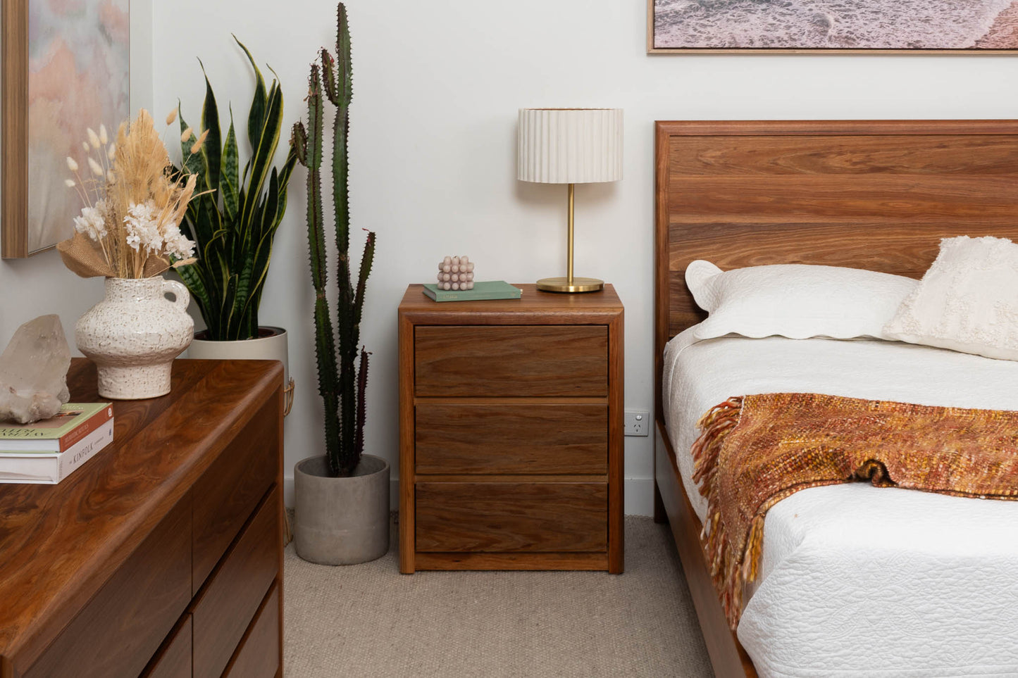 Yakka Blackwood Heritage Bedside Table (3 Drawer)
