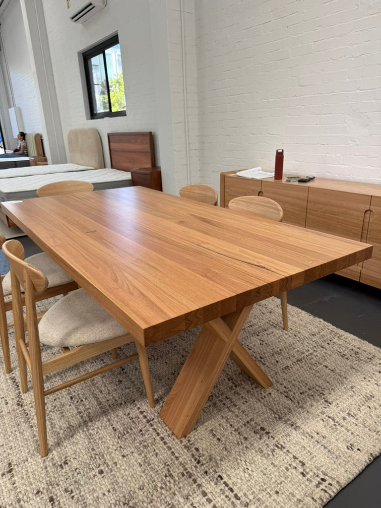 Ex Demo Axl Vic Ash Feature Grade Dining Table 2.1m - Brisbane Showroom