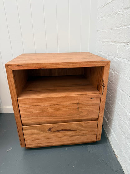 Ex Demo Cape Town Messmate Bedside Table (Honey Oak Stain) - Brisbane Showroom
