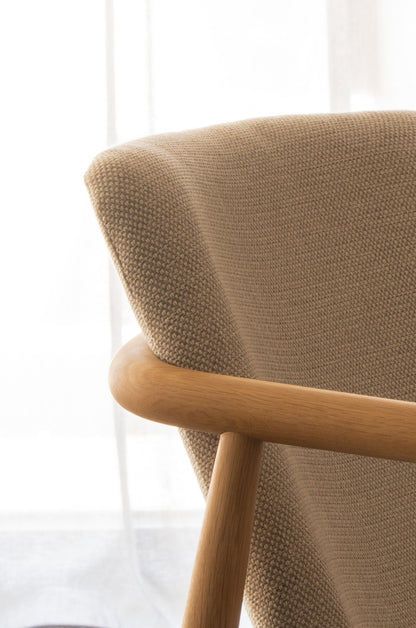 Asha Solid American Oak Upholstered Bar Stool