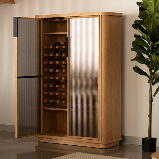 Asha American Oak Wine Cabinet