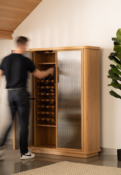 Asha American Oak Wine Cabinet