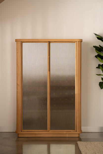 Asha American Oak Wine Cabinet