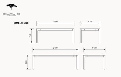 Achilles Solid American Oak Dining Table