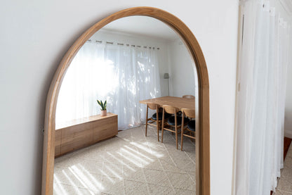 Ingrid American Oak Full Length Arch Mirror