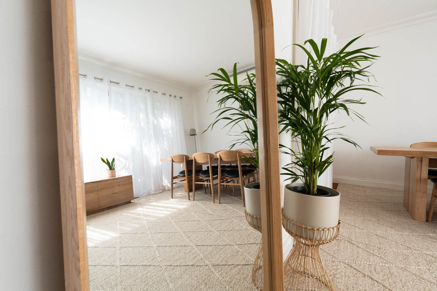 Ingrid American Oak Full Length Arch Mirror