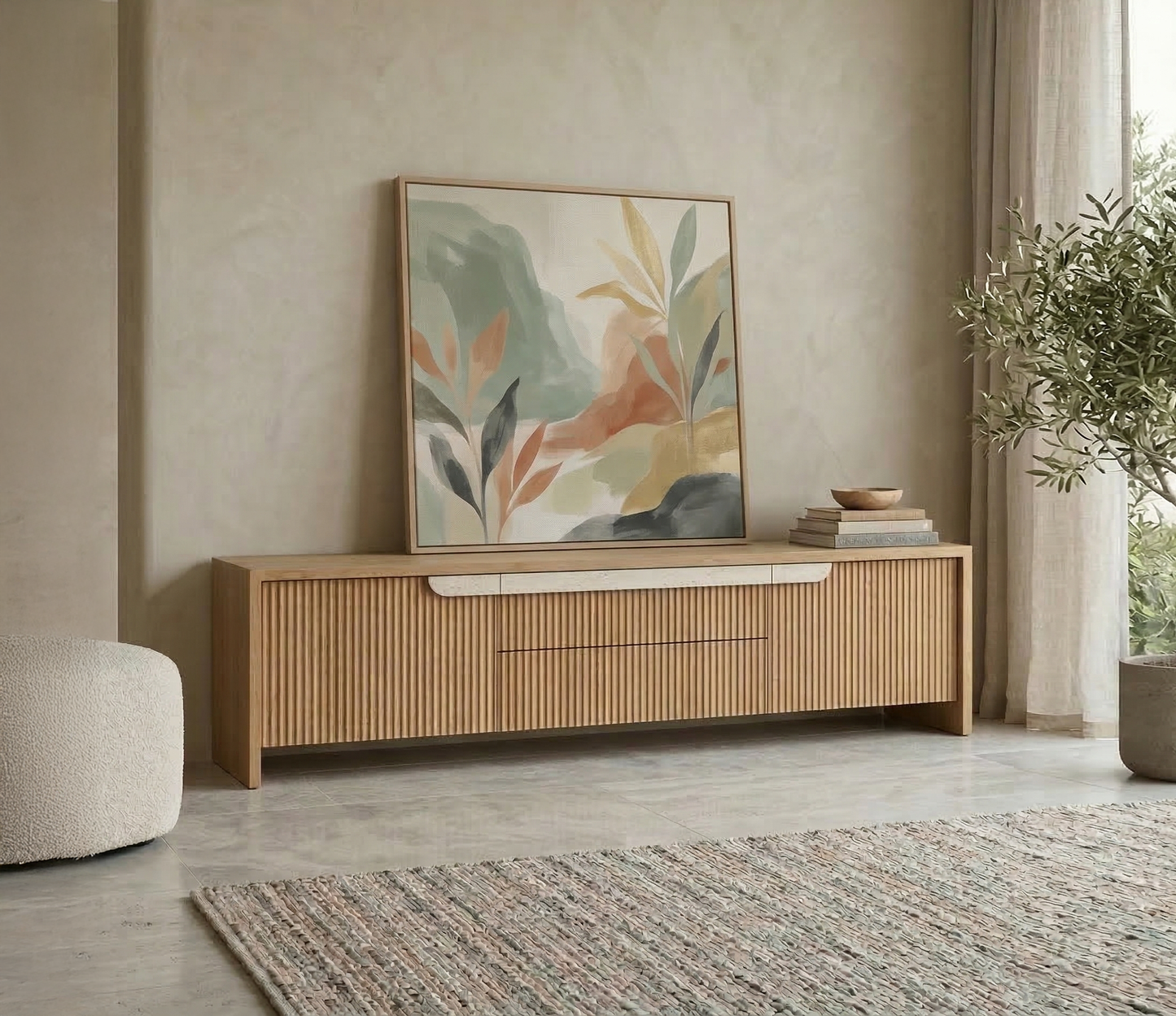 Akira American Oak Entertainment Unit