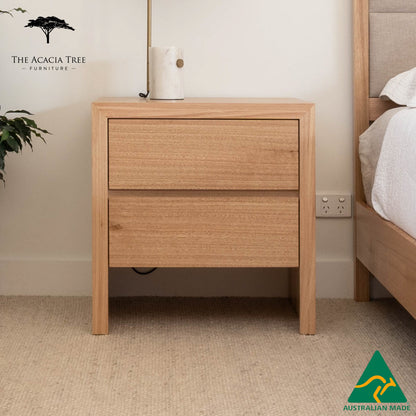 Zion 2 Drawer Bedside Table - Made In Australia