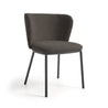 Ciselia Upholstered Black Bouclé Dining Chair
