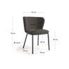 Ciselia Upholstered Black Bouclé Dining Chair