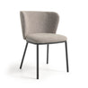Ciselia Upholstered Grey Bouclé Dining Chair