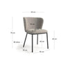 Ciselia Upholstered Grey Bouclé Dining Chair