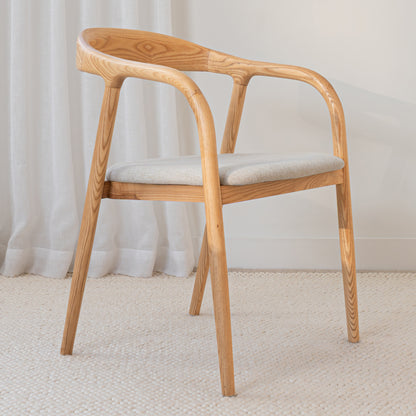 Chelsea Solid American Ash Oak Hardwood Dining Arm Chair