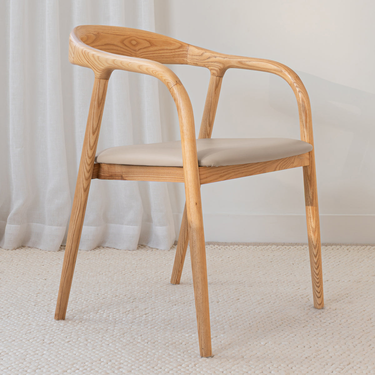 Chelsea Solid American Ash Oak Hardwood Dining Arm Chair