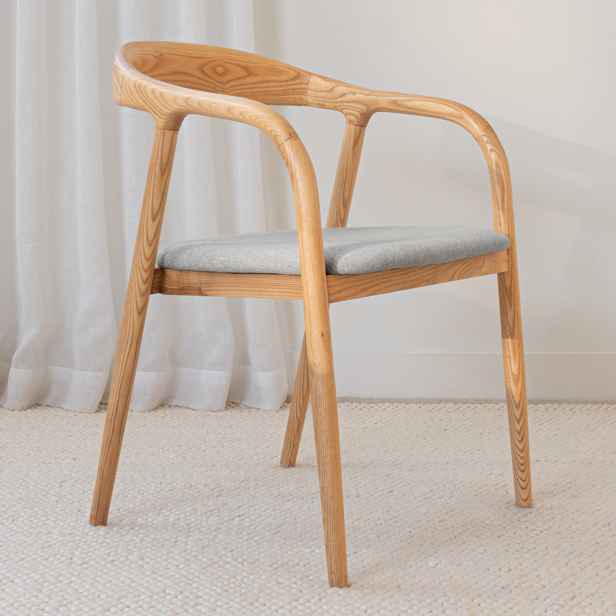 Chelsea Solid American Ash Oak Hardwood Dining Arm Chair