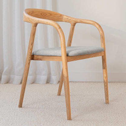 Chelsea Solid American Ash Oak Hardwood Dining Arm Chair