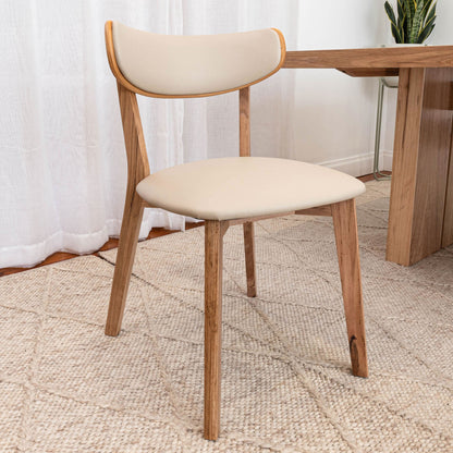 Oslo Black PU Australian Hardwood Dining Chair