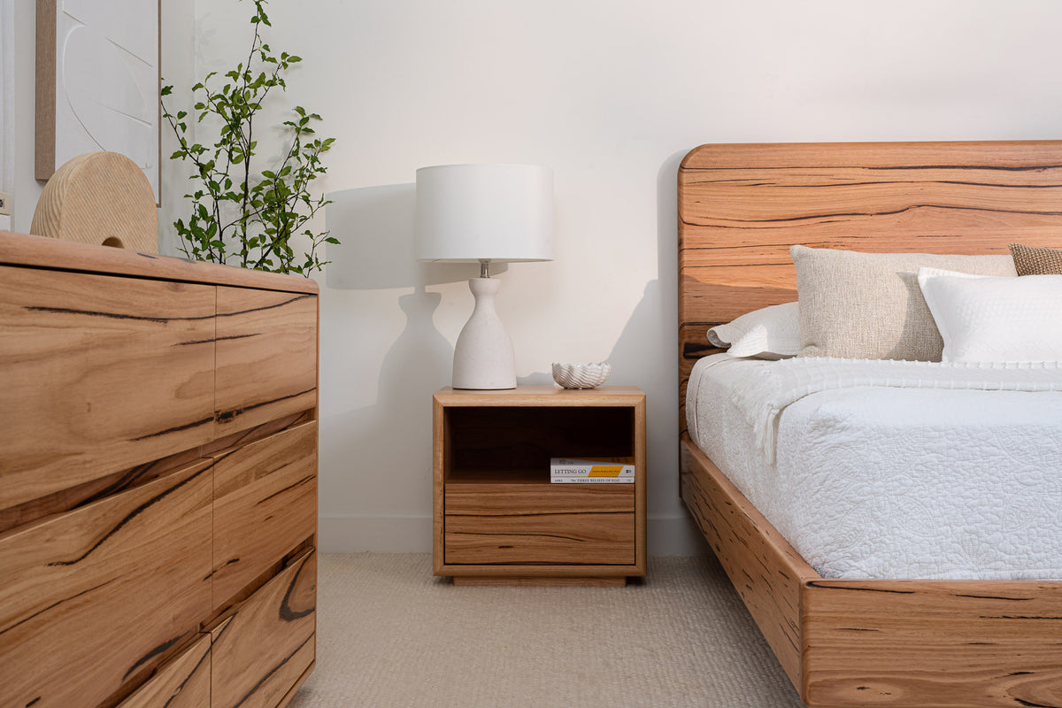 Cape Town Curve Messmate Bedside Table