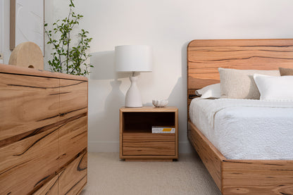 Cape Town Curve Messmate Bedside Table
