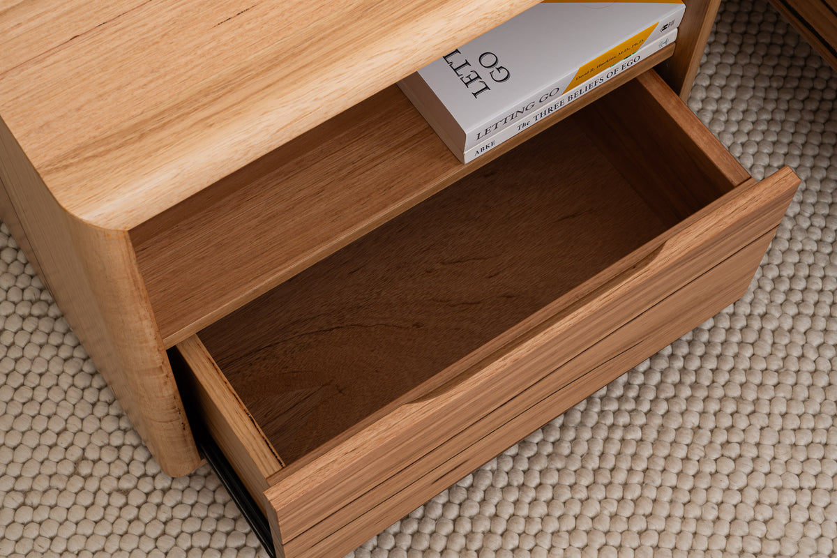 Cape Town Curve Messmate Bedside Table