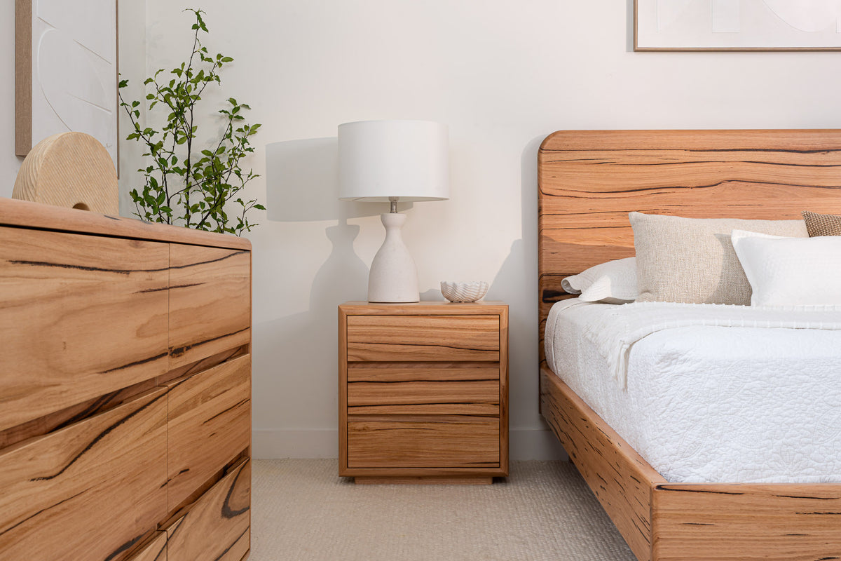 Cape Town Curve Messmate Bedside Table