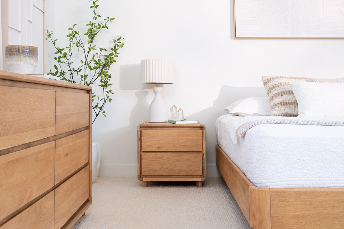 Solara Base American Oak Bed Frame