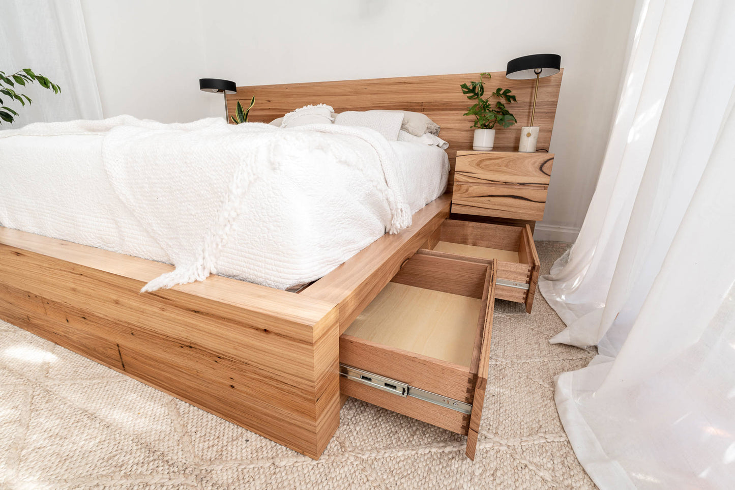 Meadow 2 Drawer Extended Headboard Messmate Bed Frame