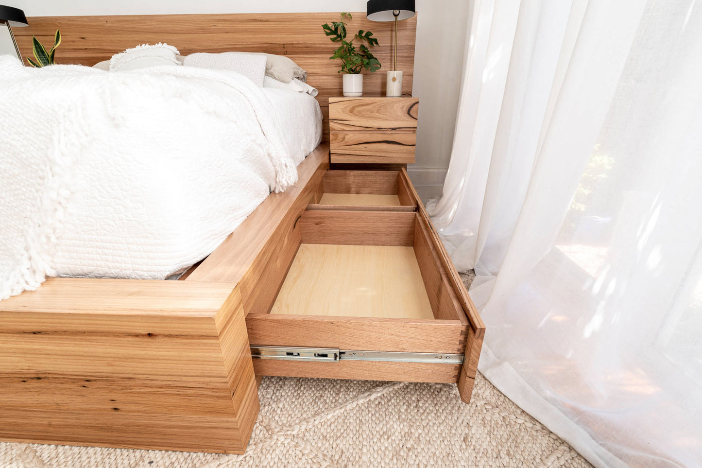 Meadow 2 Drawer Extended Headboard Messmate Bed Frame