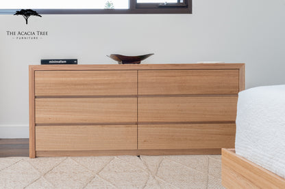Kaiza Tasmanian Oak 6 Drawer Dresser - Made in Australia