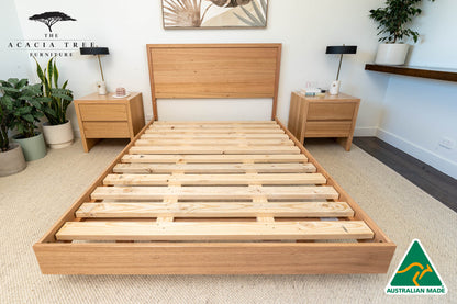Yakka™️ Timber Headboard Floating Bed Frame (Solid Tasmanian Oak) - Made in Australia