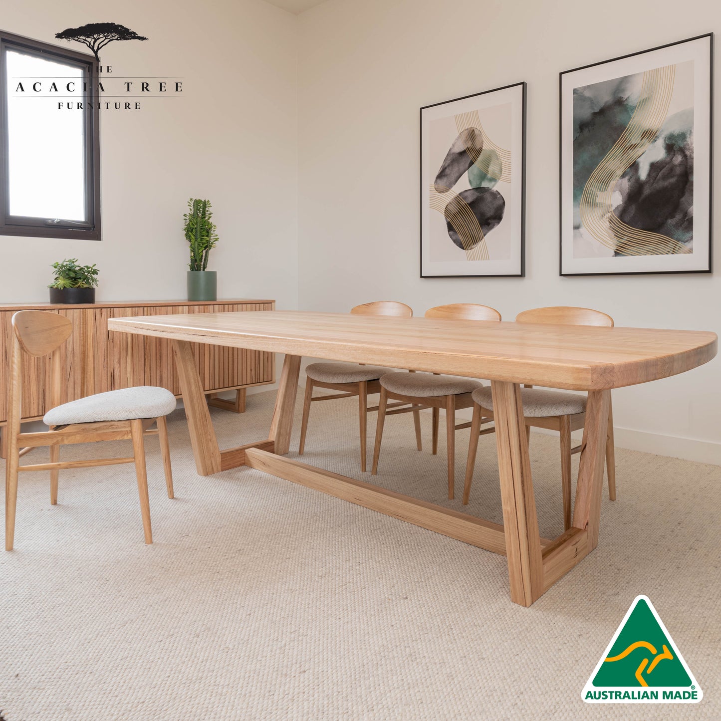 Dion Solid Vic Ash/ Wormy Chestnut Dining Table - Made in Australia